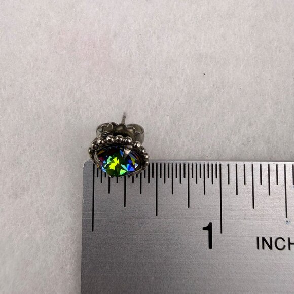 Sorrelli Womens Silver Tone Beaded Stud Earrings With Iridescent Round Crystals - Picture 5 of 5